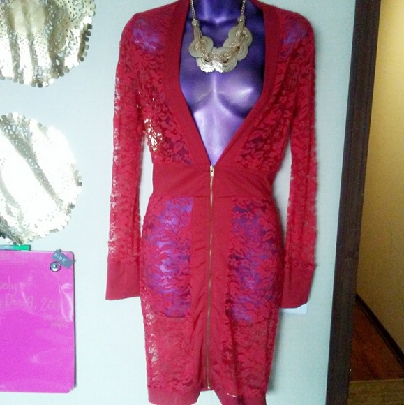 Dresses & Skirts - Red Lace Dress
